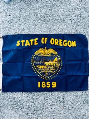 Beautiful Double Sided State of Oregon Navy Blue and Yellow Flag 2x3 Ft